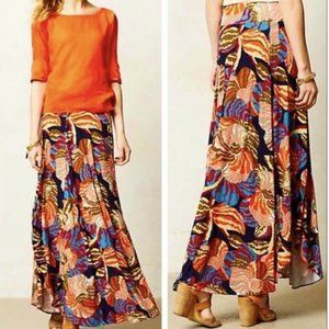 Anthropologie HD in Paris Women's Tigridia Print Maxi Skirt Small Petite Floral